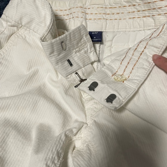 Gap corduroy 70s flare leg white pants size 0 - Picture 3 of 6